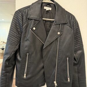 Topshop Black Leather Biker Jacket